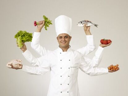 the chef symbolizes a 6 -petal diet